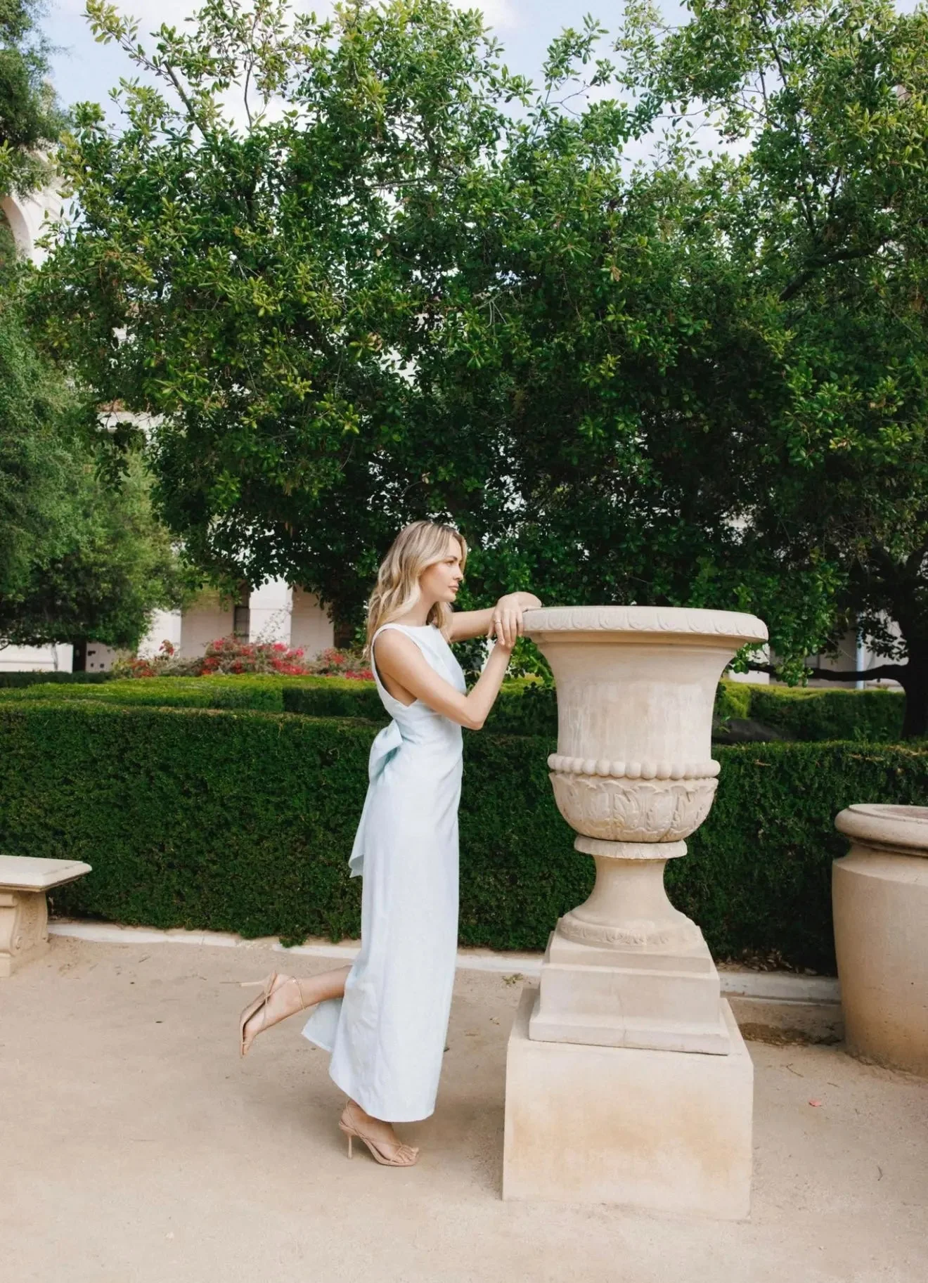 BOW MAXI DRESS BLUE - Image 2