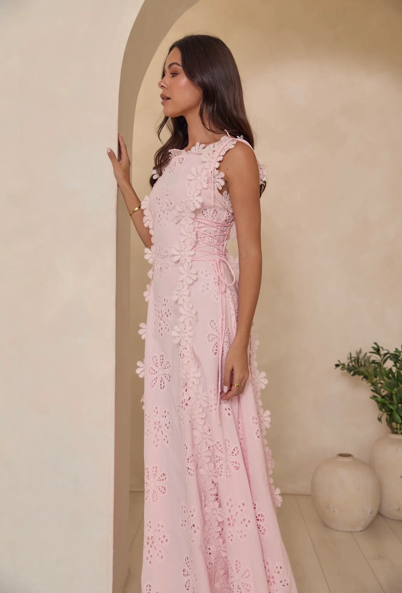 THE RIVIERIA MAXI DRESS PINK - Image 9